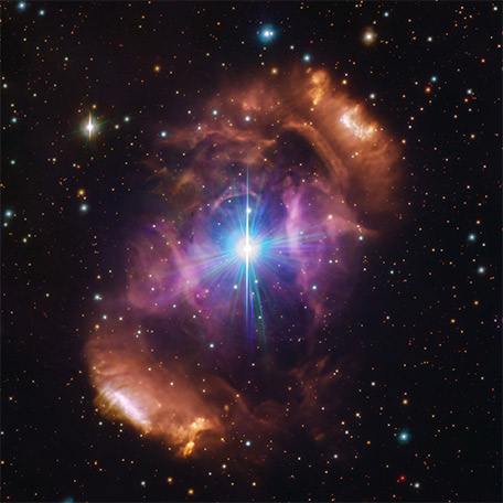 The nebula (NGC 6164/6165) surrounding HD 148937 as seen in visible light. Image Credit: ESO/VPHAS+ team. The nebula (NGC 6164/6165) surrounding HD 148937 as seen in visible light. Image Credit: ESO/VPHAS+ team.