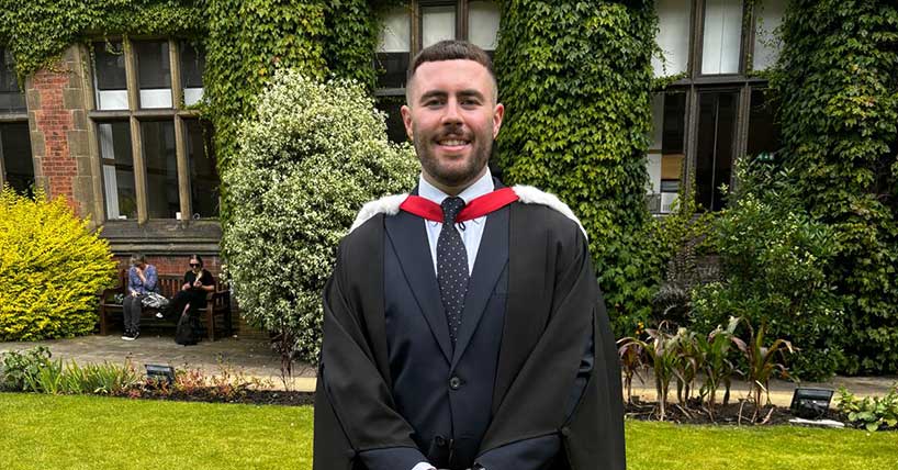 Newcastle University alumnus Dr Dan Mattison graduating with a degree in medicine