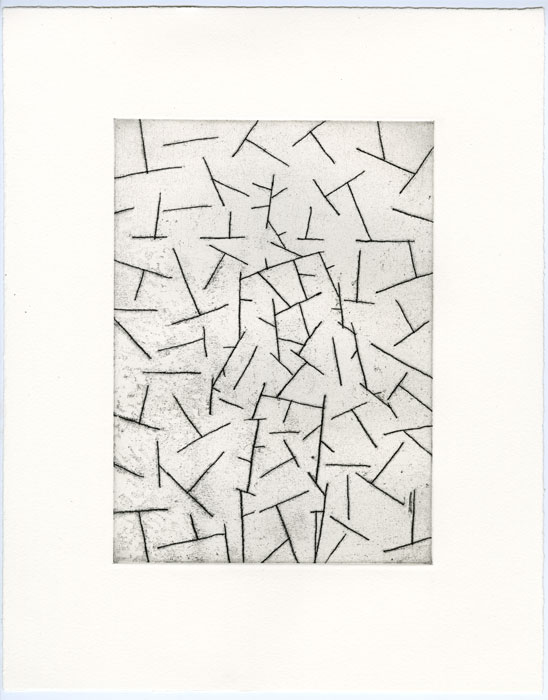 A print by Antony Gormley which was donated to teh Fine Art Postcard Auction