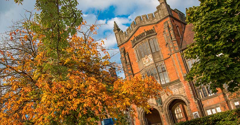 Newcastle University campus in the autumn, Arches Newcastle University campus in the autumn, Arches