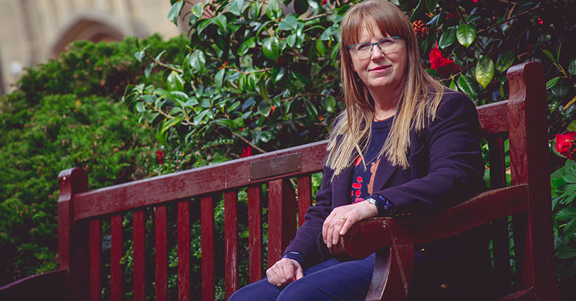 Professor Lidija Siller sitting on a bench on Newcastle University's campus Professor Lidija Siller sitting on a bench on Newcastle University's campus