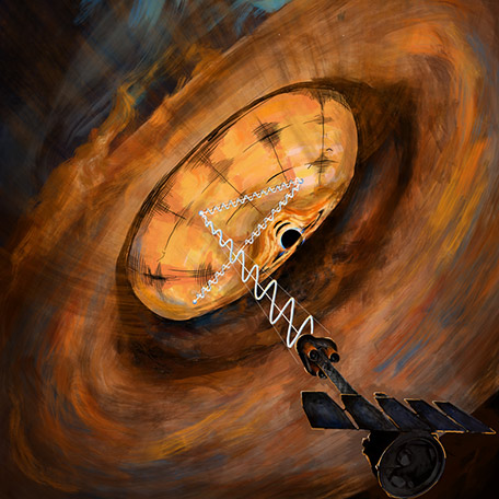 A view towards the black hole in an X-ray binary and the X-rays we see that are reflected from the inner surface of the powerful outflow surrounding the hole.